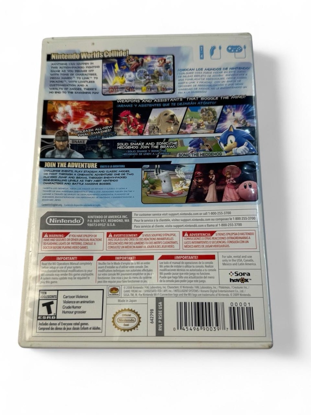 Super Smash Bros. Brawl Nintendo Wii Game with Manual & Case - Picture 2 of 4